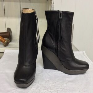 All Saints Black Leather Bootie size 38